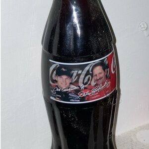 Dale Earnhardt Sr & Jr Coca-Cola Racing Legends Bottle with Red and Black Design